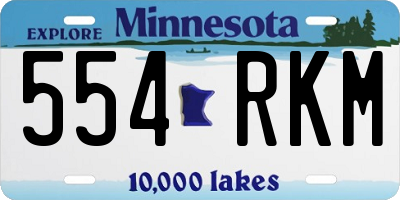 MN license plate 554RKM