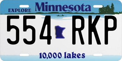 MN license plate 554RKP