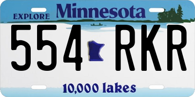 MN license plate 554RKR