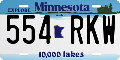 MN license plate 554RKW