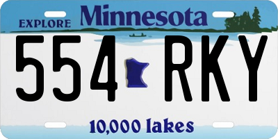 MN license plate 554RKY