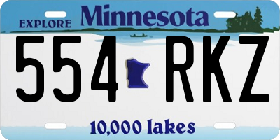 MN license plate 554RKZ