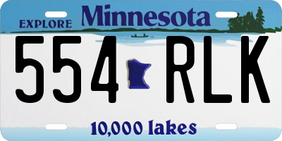 MN license plate 554RLK