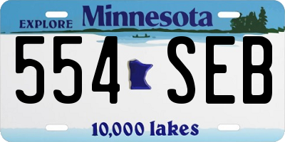 MN license plate 554SEB