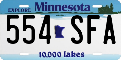 MN license plate 554SFA