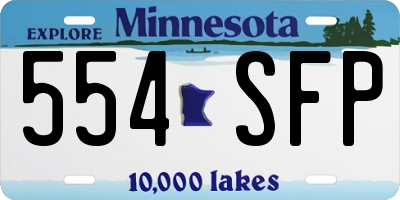 MN license plate 554SFP