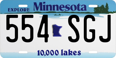 MN license plate 554SGJ