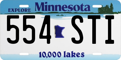 MN license plate 554STI