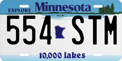 MN license plate 554STM