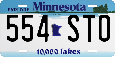MN license plate 554STO