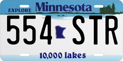 MN license plate 554STR