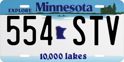 MN license plate 554STV