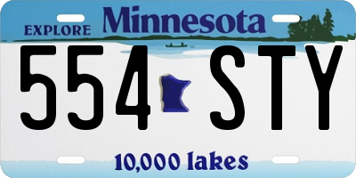 MN license plate 554STY
