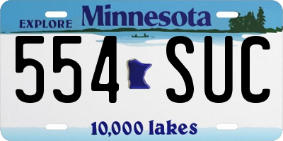 MN license plate 554SUC