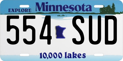 MN license plate 554SUD