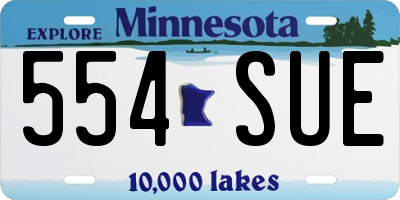 MN license plate 554SUE