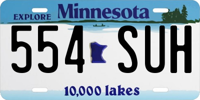 MN license plate 554SUH