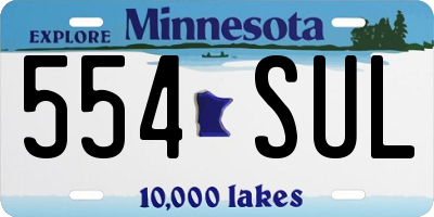 MN license plate 554SUL