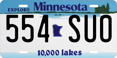 MN license plate 554SUO