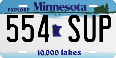 MN license plate 554SUP