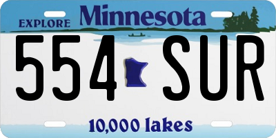 MN license plate 554SUR