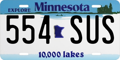 MN license plate 554SUS
