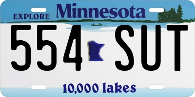 MN license plate 554SUT