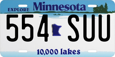 MN license plate 554SUU