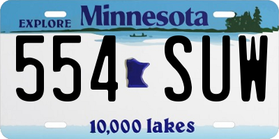MN license plate 554SUW