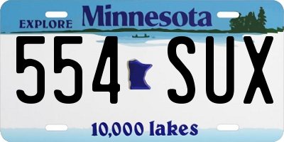 MN license plate 554SUX