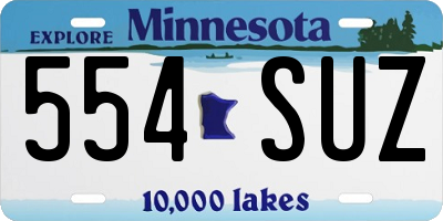 MN license plate 554SUZ