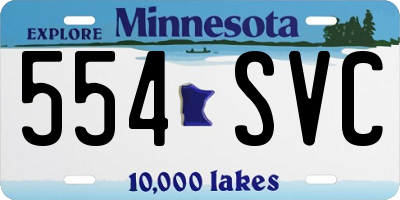 MN license plate 554SVC