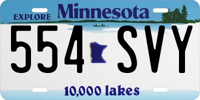 MN license plate 554SVY