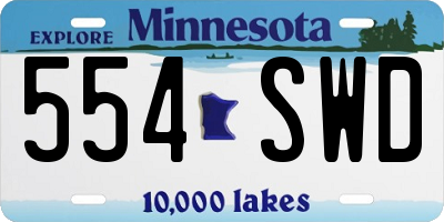 MN license plate 554SWD