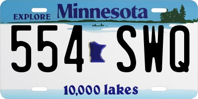 MN license plate 554SWQ