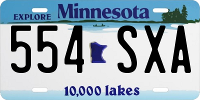 MN license plate 554SXA