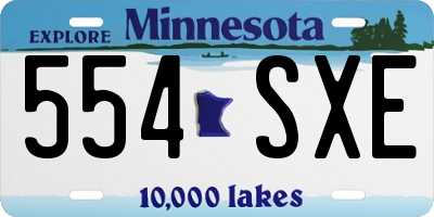 MN license plate 554SXE