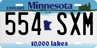 MN license plate 554SXM