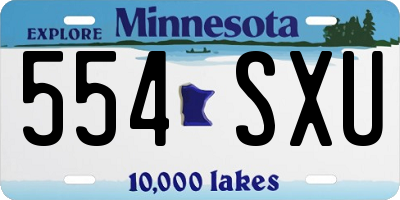 MN license plate 554SXU