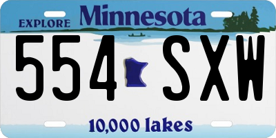 MN license plate 554SXW