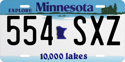 MN license plate 554SXZ
