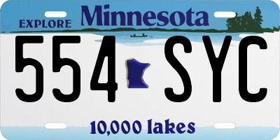 MN license plate 554SYC