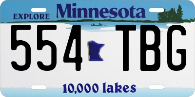 MN license plate 554TBG