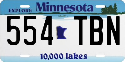 MN license plate 554TBN