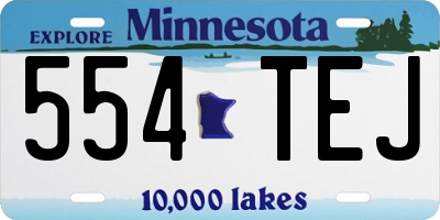 MN license plate 554TEJ