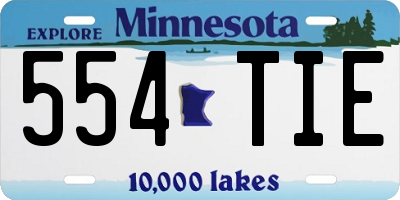 MN license plate 554TIE
