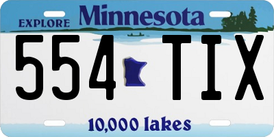 MN license plate 554TIX