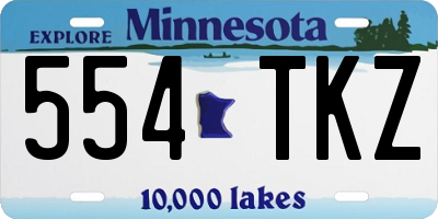 MN license plate 554TKZ