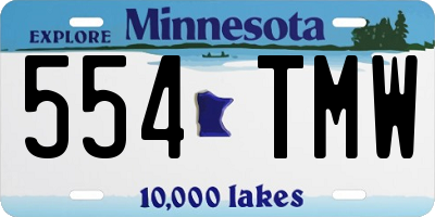 MN license plate 554TMW