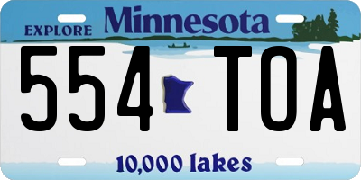 MN license plate 554TOA